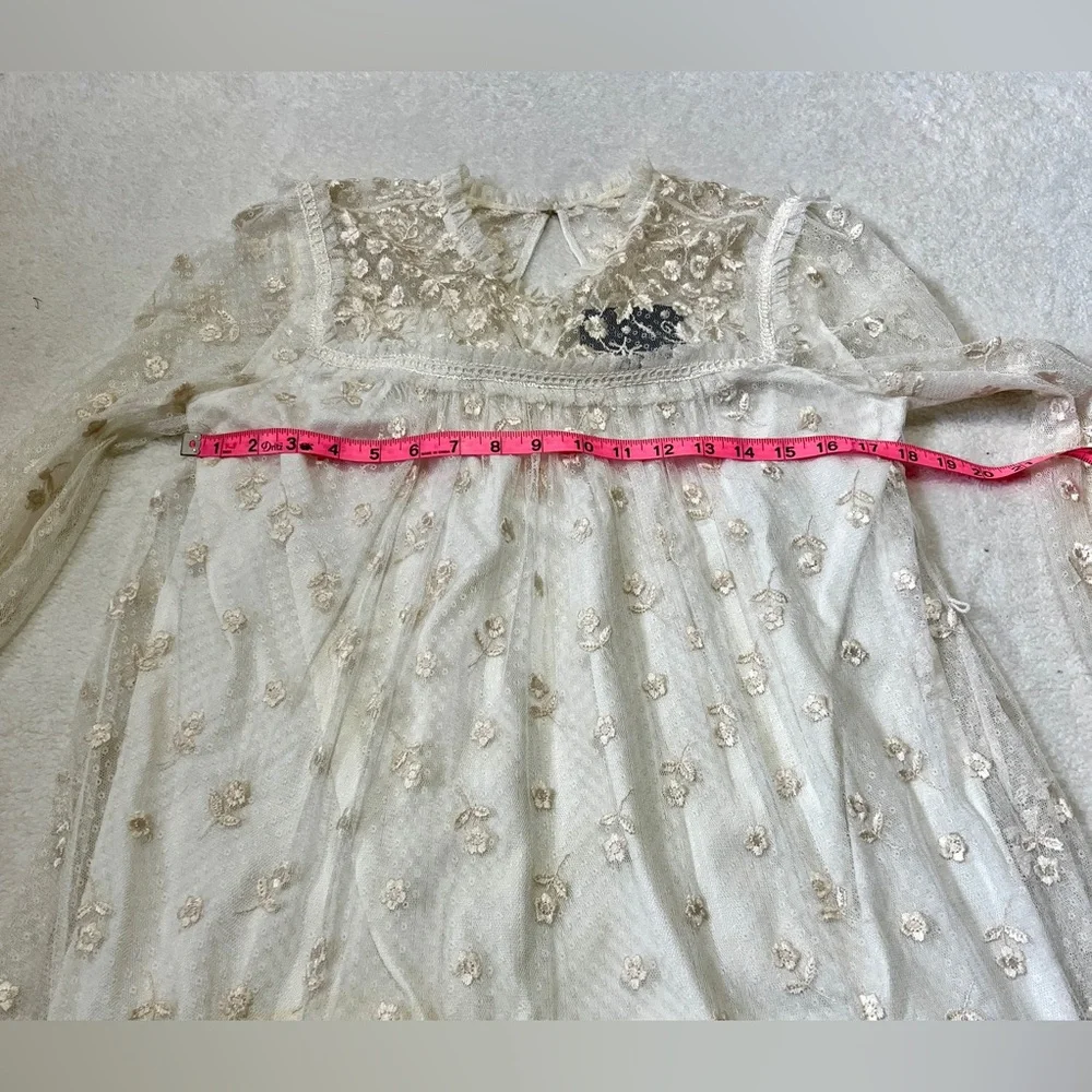 Needle & Thread Reflection Disty Cream Embroidered Floral Lace Dress - Size 6 - Picture 14 of 16